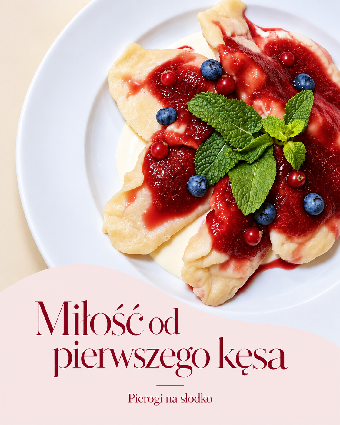 Sweet pierogi with fruit at Kacza NeoBistro